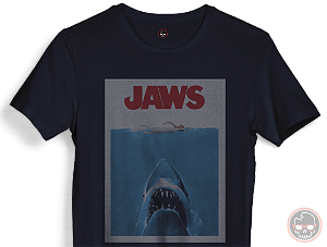 Camiseta Pôster Filme Jaws 100% ALGODÃO Fio 30.1 Penteado