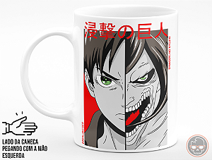 Caneca Attack on Titan + Porta Caneca Grátis