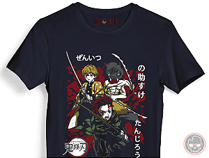 Camiseta Demon Slayer Malha 100% Algodão 30.1 Penteado