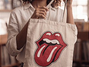 Ecobag The Rolling Stones 100% Algodão Cru Natural