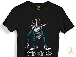 Camiseta Ramones malha 100% ALGODÃO Fio 30.1 Penteado