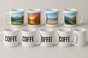 COMBO/KIT - 10 Canecas Brancas Personalizadas 325ml Promocional