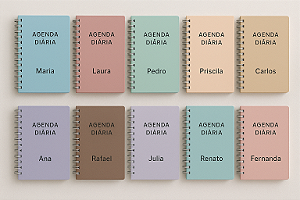 Kit 10 Agendas Diária Padrão Personalização Capa