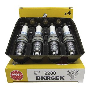 NGK BKR6EK VELA DE IGNIÇÃO 4 VELAS - LOGAN / SANDERO / SYMBOL 1.6 8V FLEX
