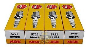 Jogo 4 Velas Fria Grau 9 Sextavado 21mm Original Ngk Br9es