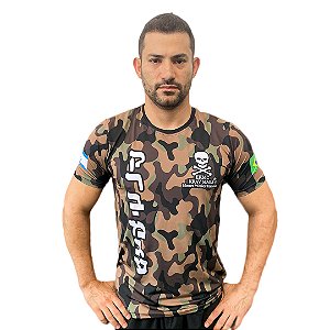 Camiseta ELASTANO Camuflada Marrom