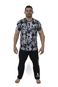 Camiseta ELASTANO Camuflada Cinza