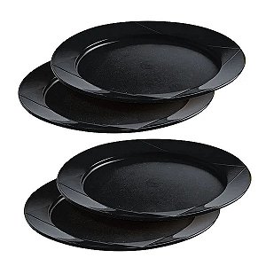 TUPPERWARE KIT PRATOS OUTDOOR PRETO 4 PEÇAS