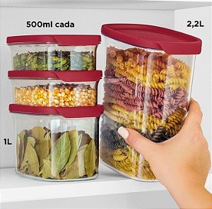 TUPPERWARE KIT ULTRA CLEAR 4 PEÇAS