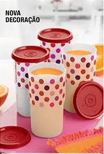 Tupperware Kit 4 Copos Colors Poá 350ml