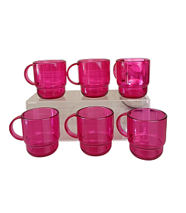 Tupperware kit 6 Canecas Policarbonato 265ml
