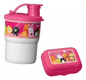 Tupperware Kit Copo colors 225ml + Porta Sanduíche pelúcia 2 peças