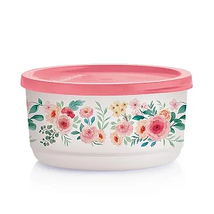 Tupperware Refri Line Redondo 530ml Rosas Aquarela
