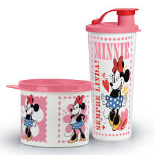 Tupperware Kit Pop Minnie Copo + Redondinha