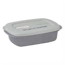 Tupperware Cristalwave Retangular 1 Litro com Divisórias Geração II Cinza