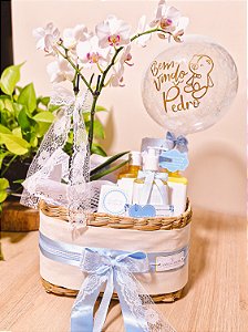 Cesta Maternidade Laço Eternos Azul