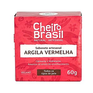 SABONETE ARTESANAL FACIAL DE ARGILA VERMELHA - 60G