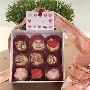 Caixa de doces 9 doces decorados (te amo)