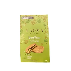 BISCOTTINO PISTACHE C/ COB. CHOC. BRANCO Haoma (STEVIA) - 84G