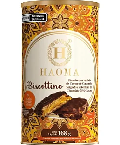 CARAMELO SALGADO BISCOTTINO COBERTURA CHOCOLATE 56 CACAU 168G HAOMA