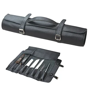 CASE PARA 6 FACAS COURO PRETO