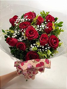 Buquê 12 Rosas Vermelhas