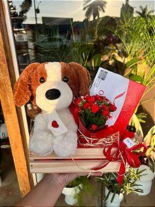 cesta cachorrinho romantico
