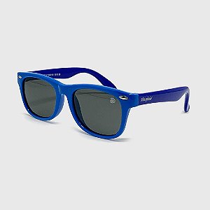 Óculos de Sol Infantil Flexível com Lente Polarizada e Proteção UV400 Azul Claro e Azul Neon