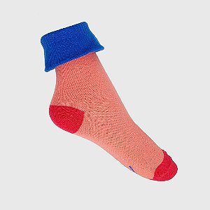 Meia KidSplash! Soquete Fru-fru Coral/Azul/Vermelho