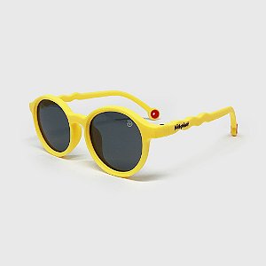 Óculos de Sol Infantil Flexível com Lente Polarizada e Proteção UV400 Redondo Wave Amarelo