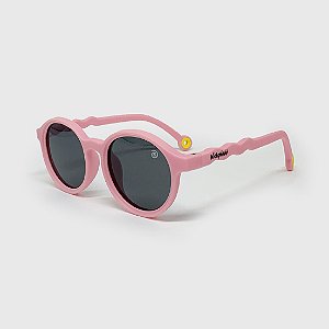 Óculos de Sol Infantil Flexível Redondo Wave com Lente Polarizada e Proteção UV400 Rosa