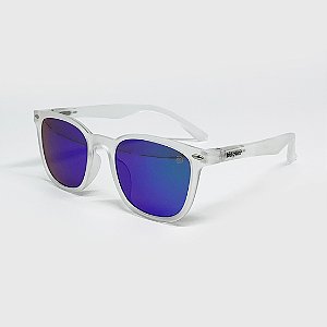Óculos de Sol Infantil Acetato com Proteção UV400 Teen Wayfarer Incolor Espelhado