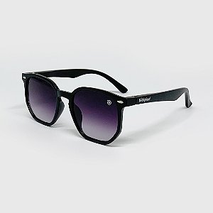 Óculos de Sol Infantil Acetato com Proteção UV400 Teen Hexagonal Preto