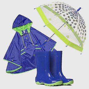 galocha e capa de chuva infantil