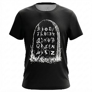 Camiseta Alfabeto Do Rock - Black Metal Bands Logo