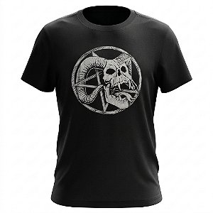 Camiseta Pentagrama Ocultismo - Horned Skull