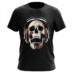 Camiseta Skull & Fone De Ouvido
