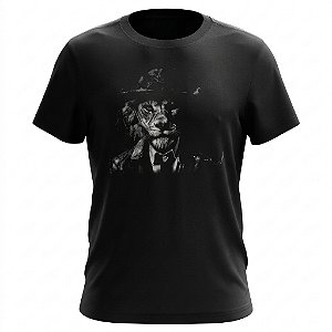 Camiseta Leão Com Chapéu