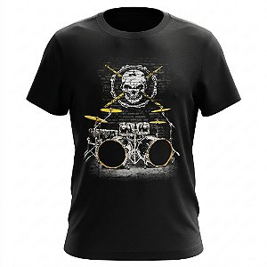 Camiseta Instrumentos - Bateria & Caveira