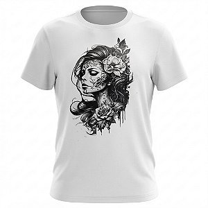 Camiseta Catrina - Catrina Com Flores