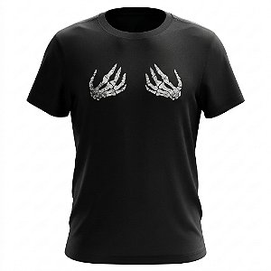 Camiseta Caveira - Mão Esqueleto