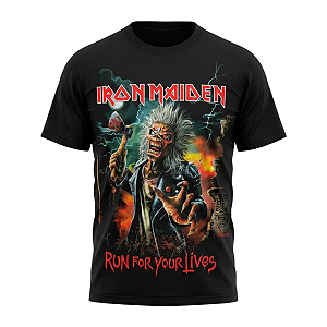 Camiseta Iron Maiden Run for Your Lives