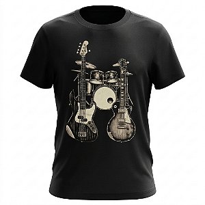 Camiseta Instrumentos - Bateria & Guitarras
