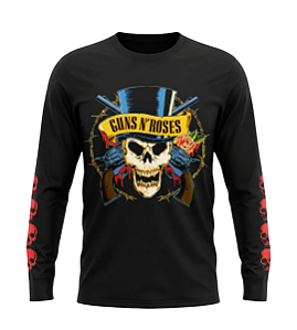 Guns N' Roses Skull & Guns - Manga Longa