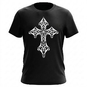 Camiseta Ocultismo - Cruz Medieval Vintage