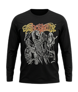 Camiseta Manga Longa Aerosmith Toys in the Attic Tour Preta