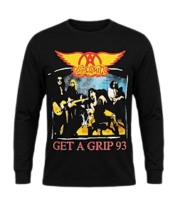 Camiseta Manga Longa Aerosmith Get a Grip Preta