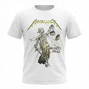 Camiseta Infantil Metallica And Justice For All Branca Oficial