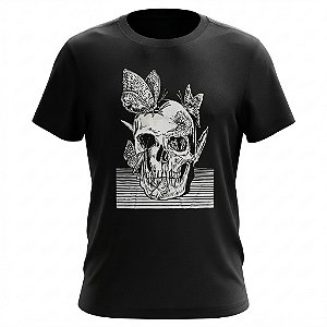 Camiseta Skull - Borboletas