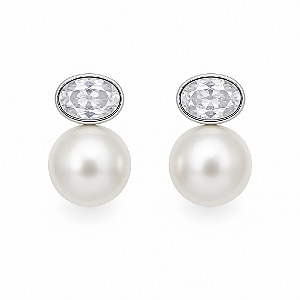 Brinco pérola shell com ponto de luz